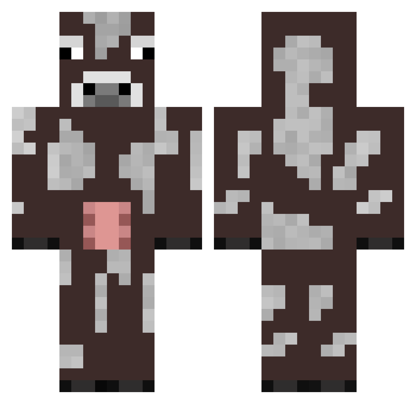 Aheimnir Minecraft skin, front and back view