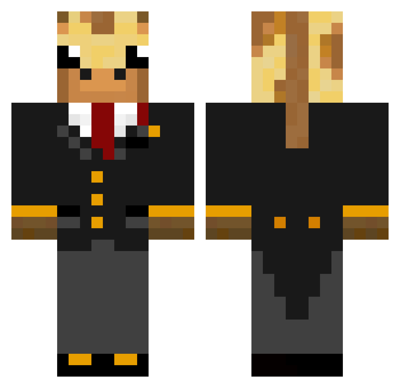 herodrew10 Minecraft skin, front and back view