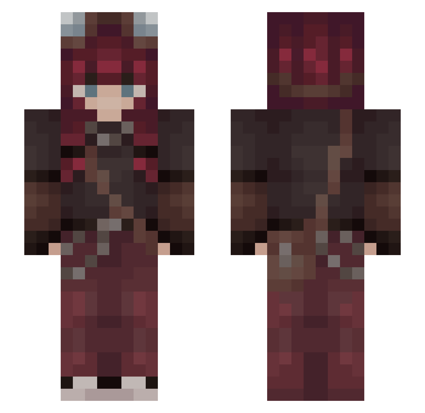 Zzotecks Minecraft skin, front and back view