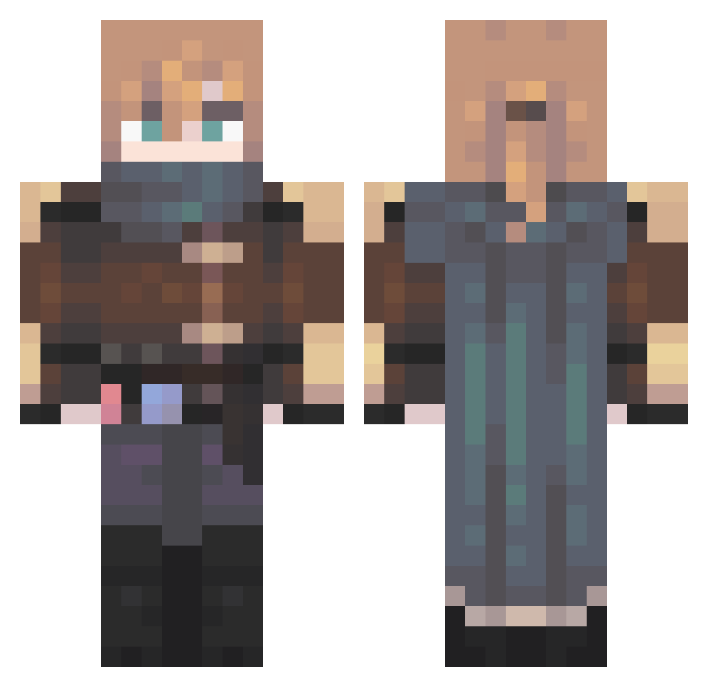 Blasp Minecraft skin, front and back view