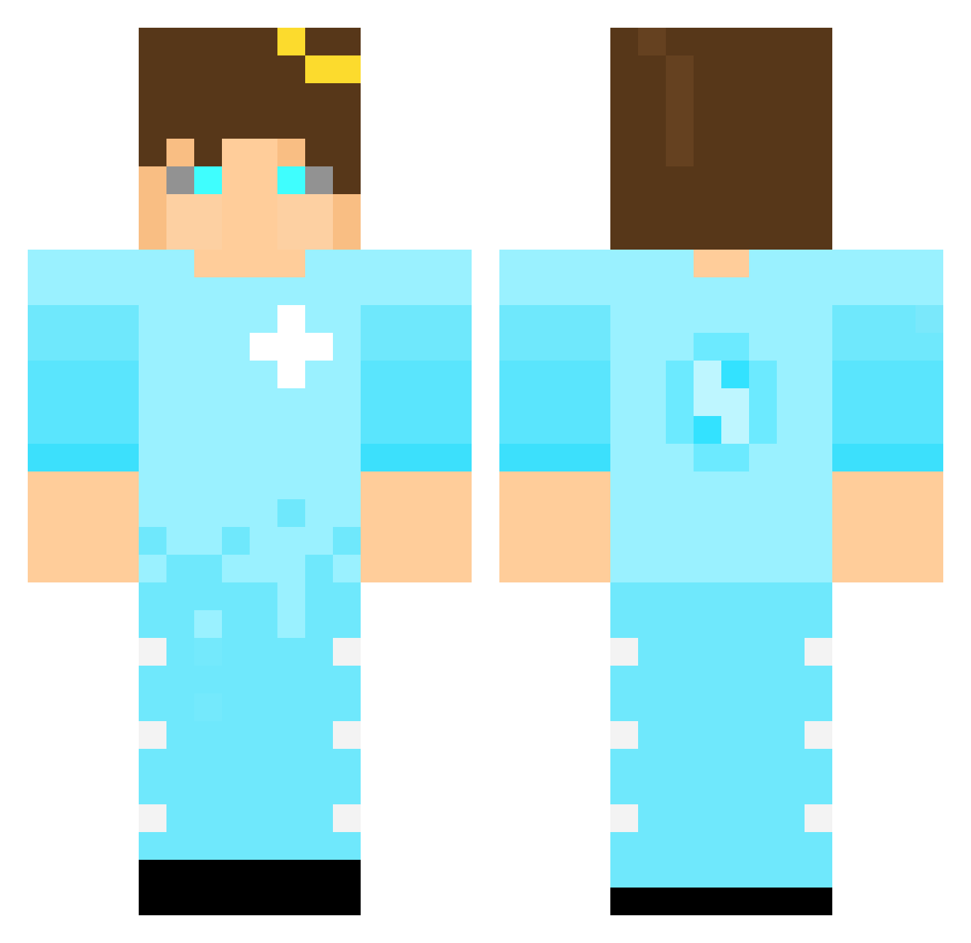 DrZombix Minecraft skin, front and back view