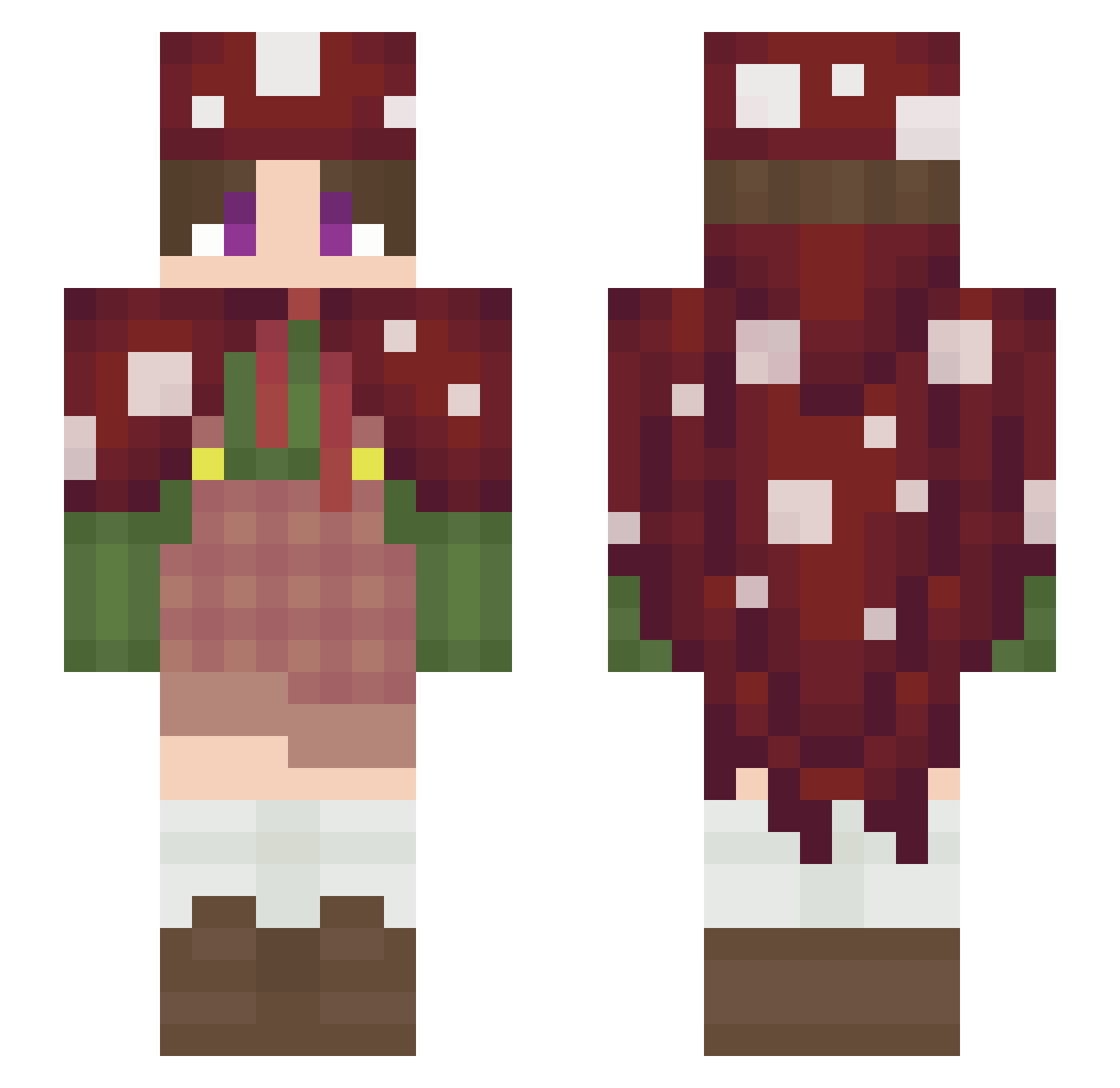 unityglass Minecraft skin, front and back view