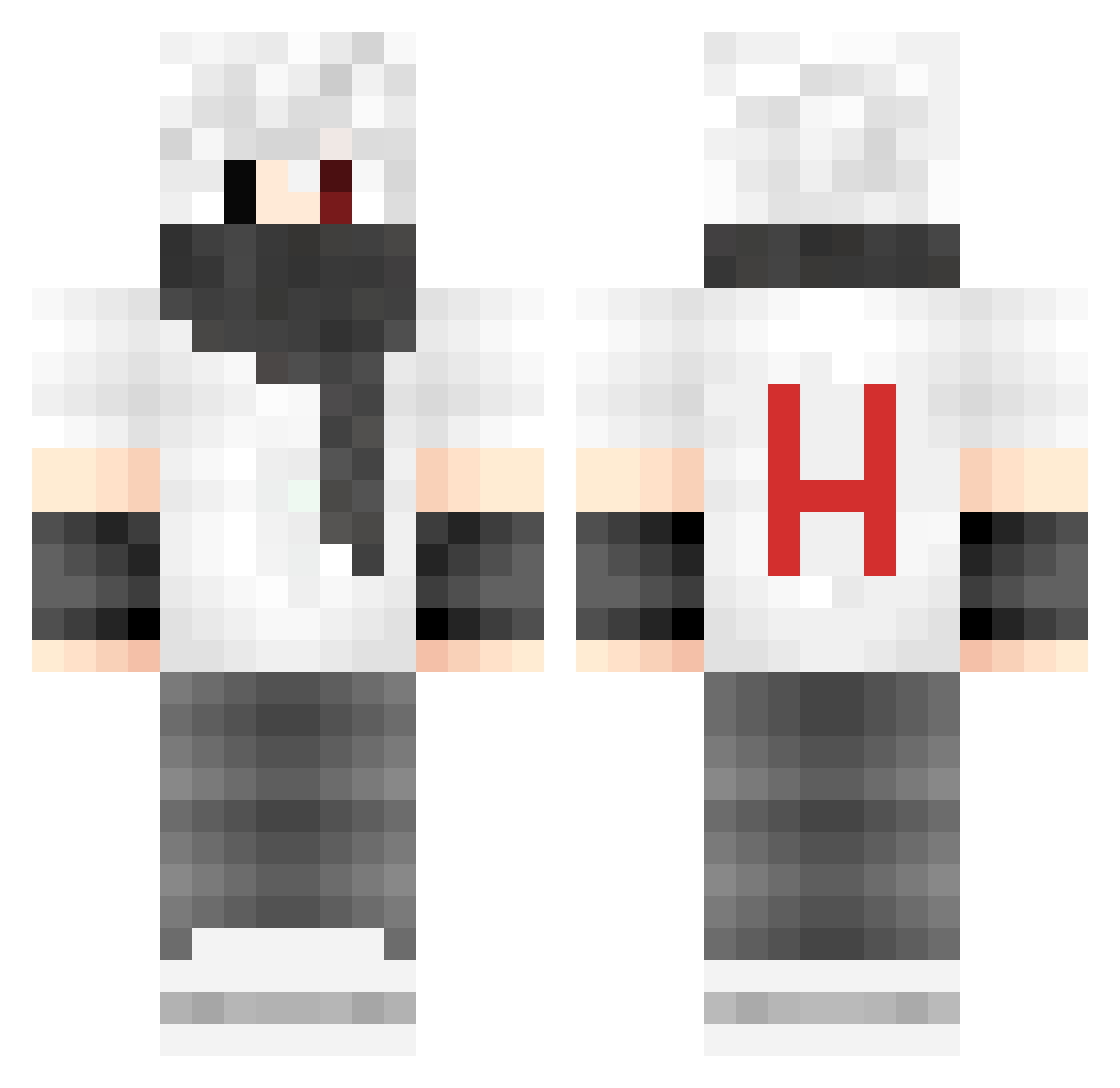 zYuri_HG Minecraft skin, front and back view