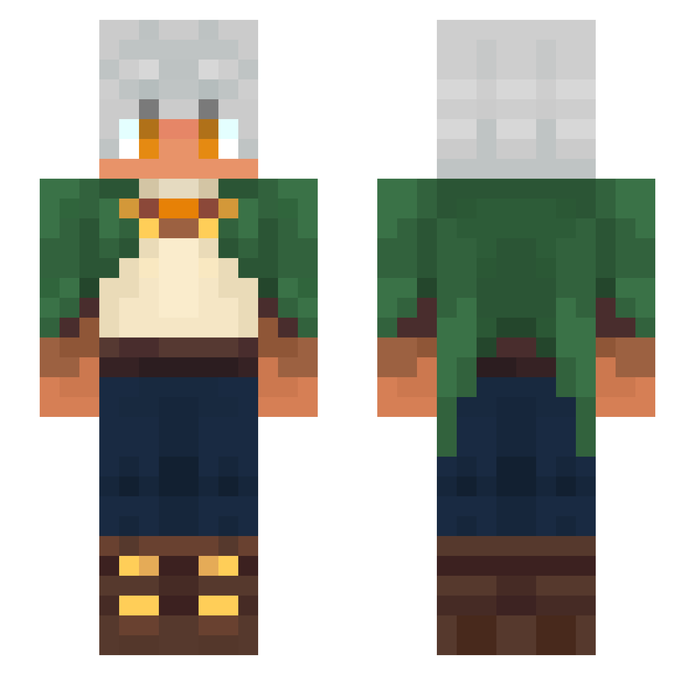 SayRenity Minecraft skin, front and back view