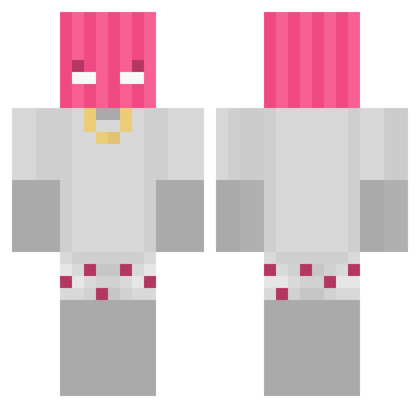 vamp1x Minecraft skin, front and back view