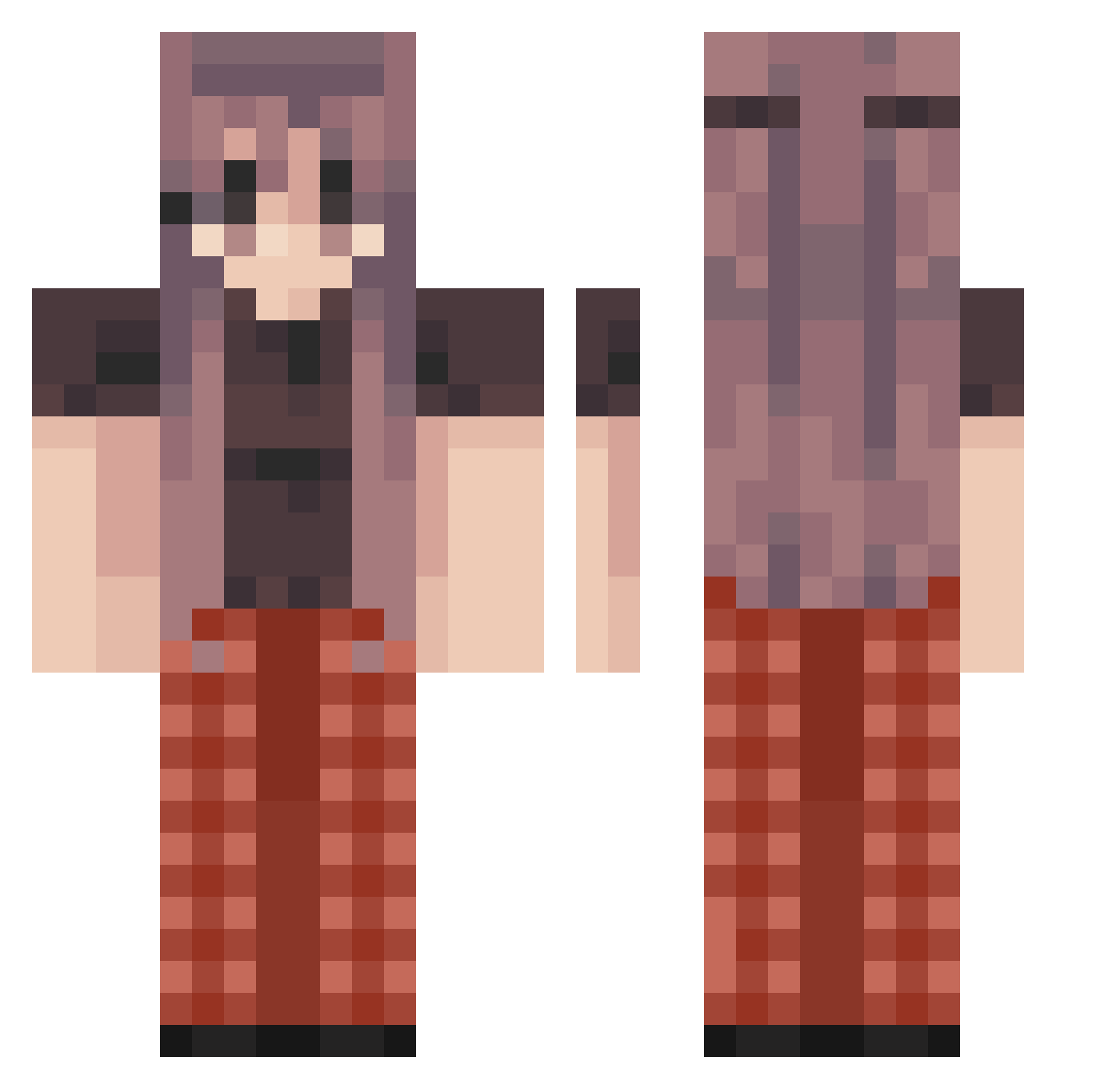 1Heidss3 Minecraft skin, front and back view