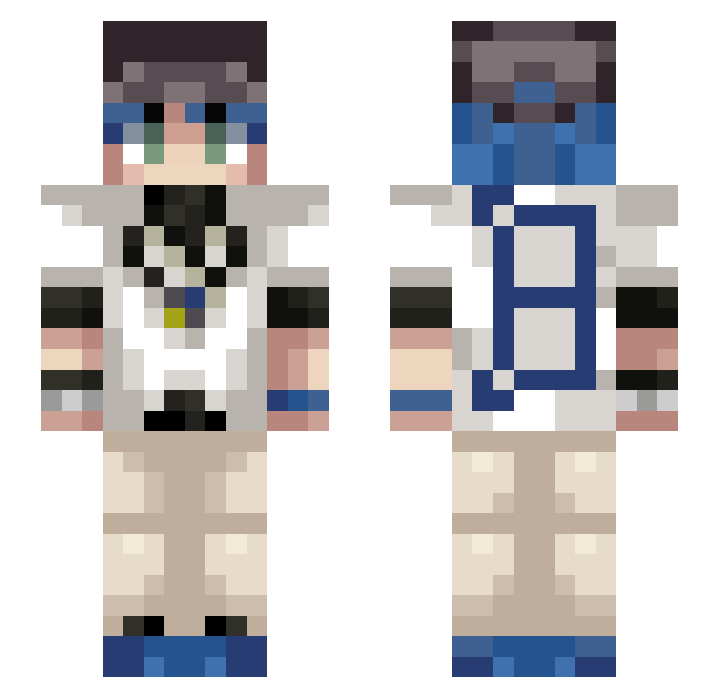 kragoNN Minecraft skin, front and back view