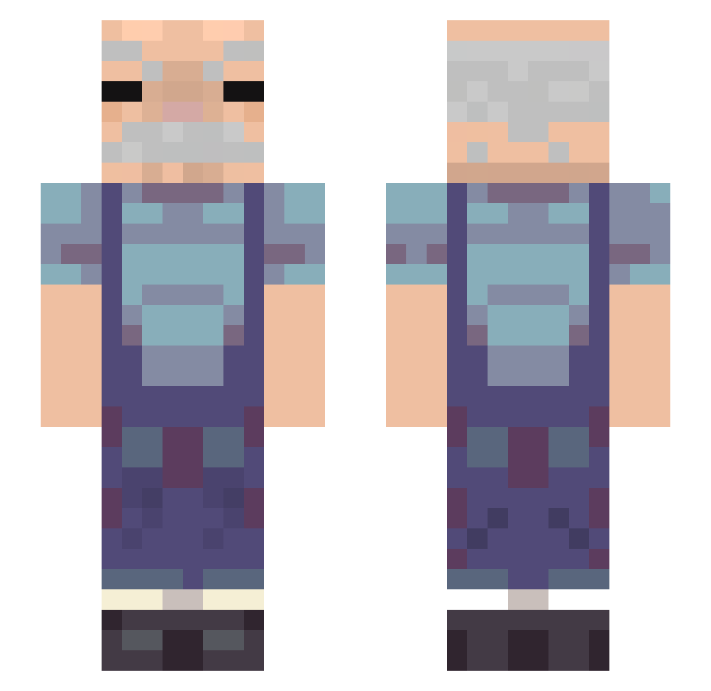 Kakucho Minecraft skin, front and back view