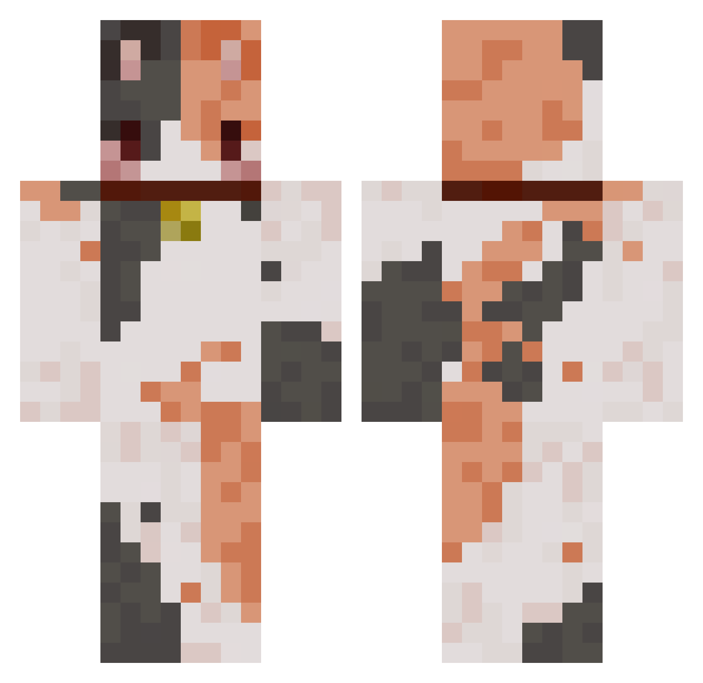 sushiafa Minecraft skin, front and back view