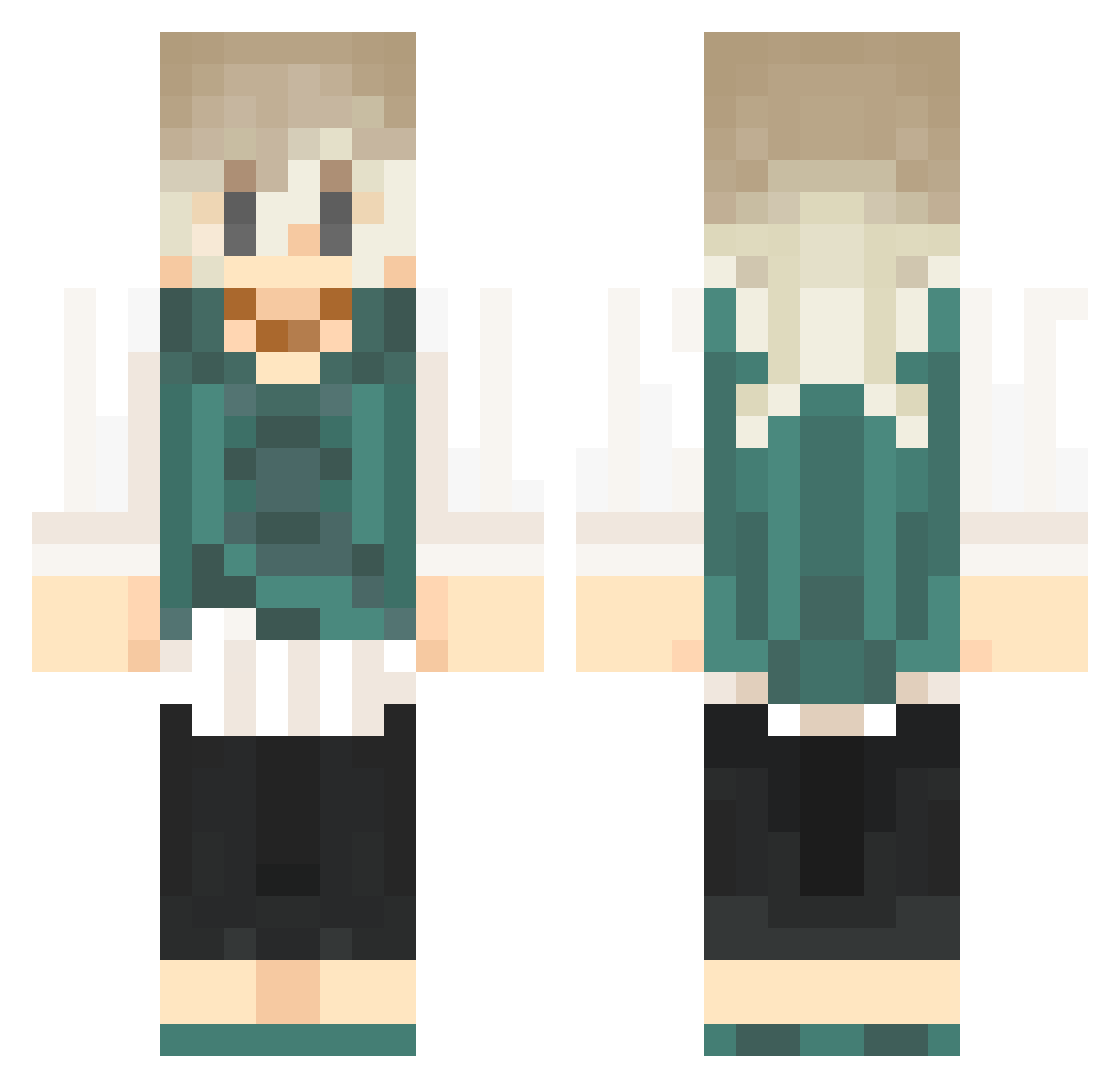 ENMinkers Minecraft skin, front and back view