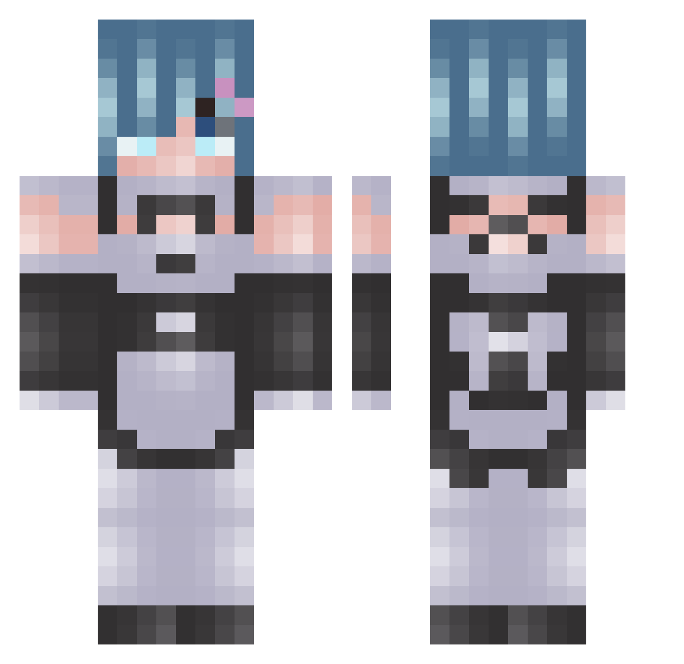 Glitch_guy1 Minecraft skin, front and back view