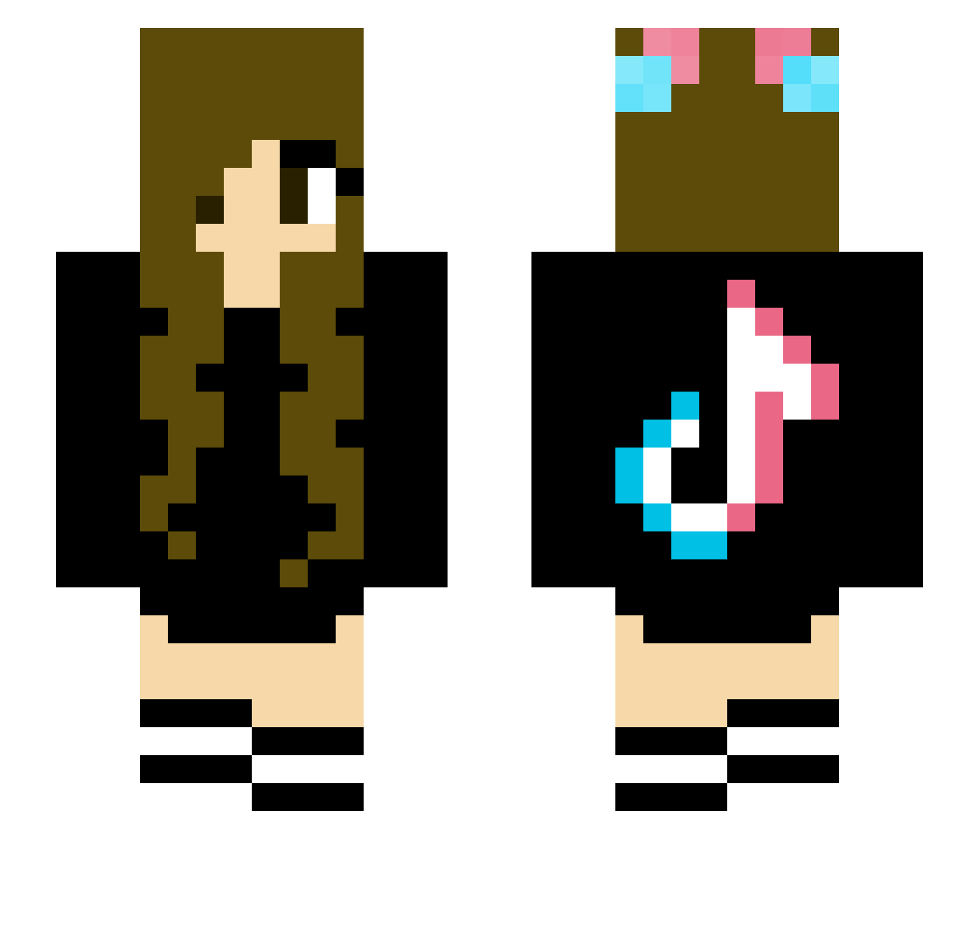 taters4321 Minecraft skin, front and back view