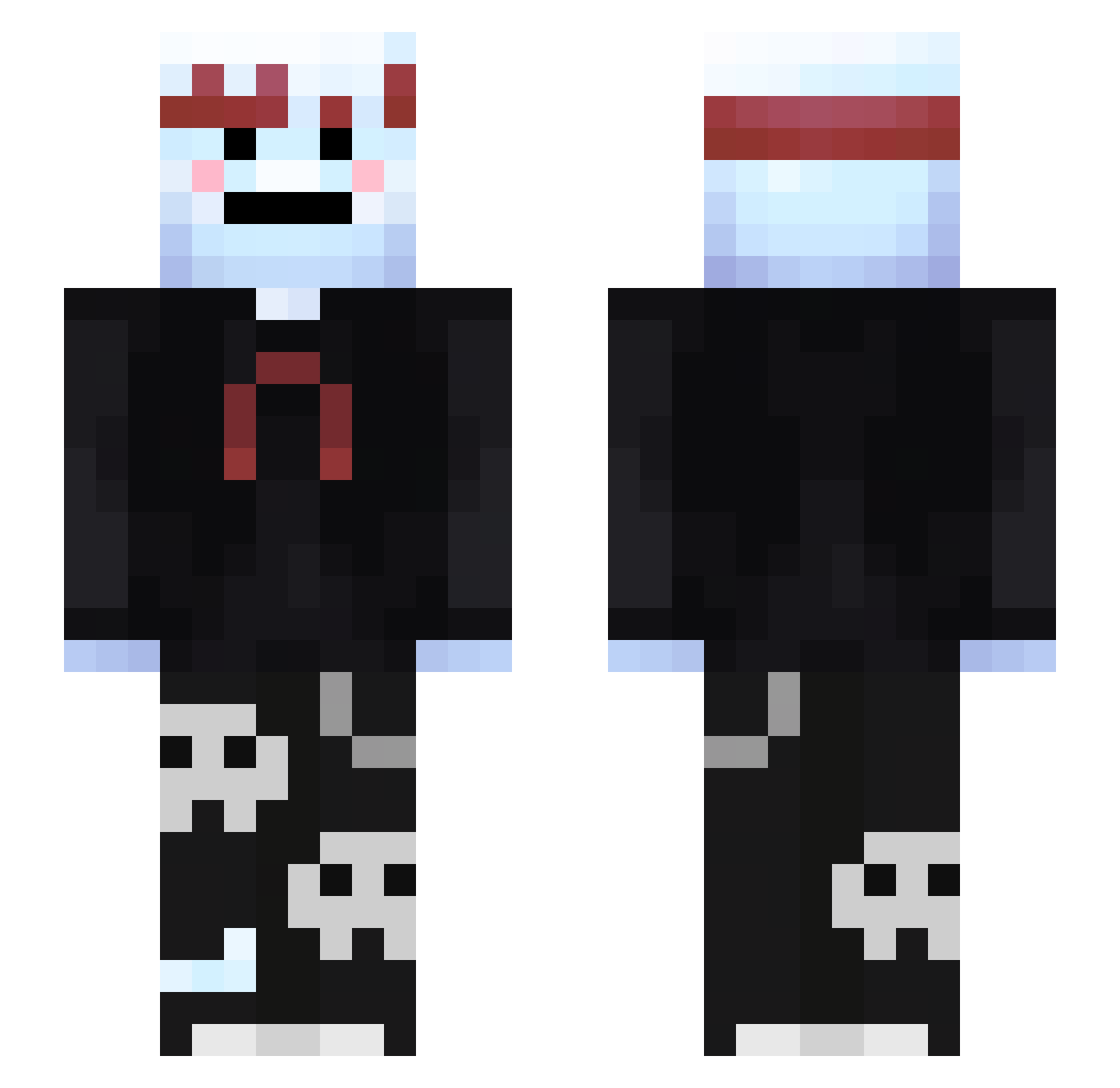 SirCardio Minecraft skin, front and back view