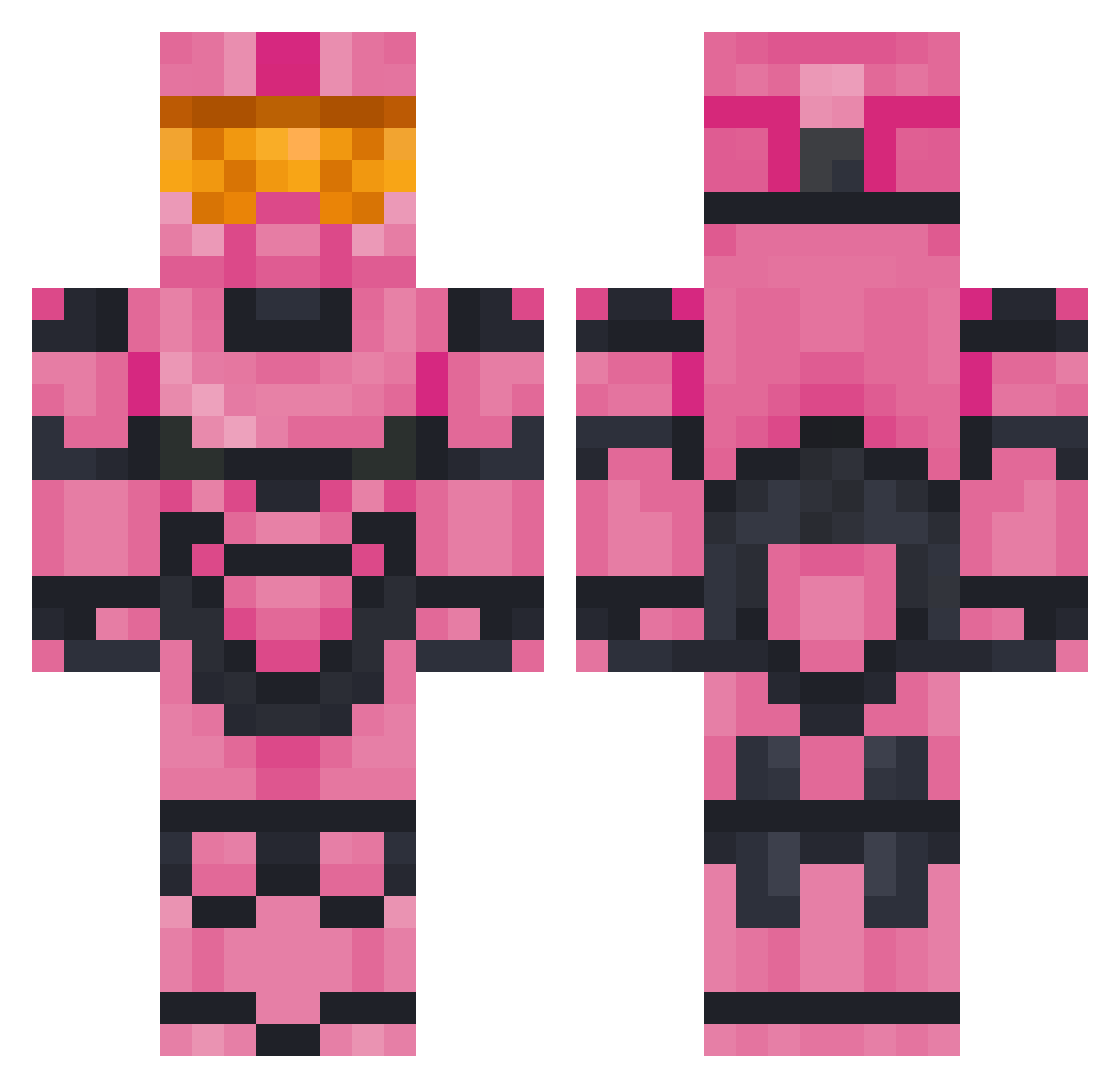 OleOpry Minecraft skin, front and back view