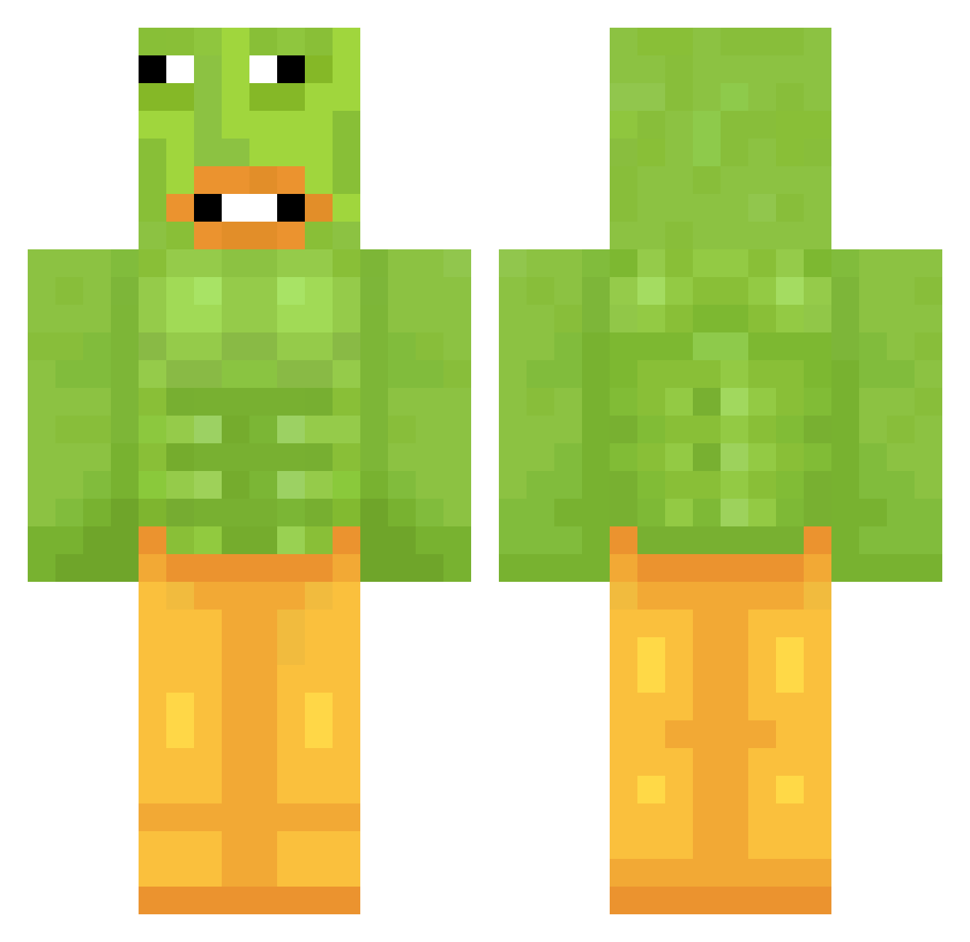 Putenseno Minecraft skin, front and back view