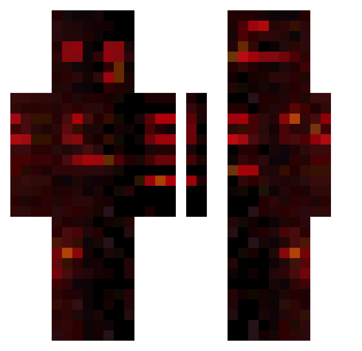 Zlixify Minecraft skin, front and back view