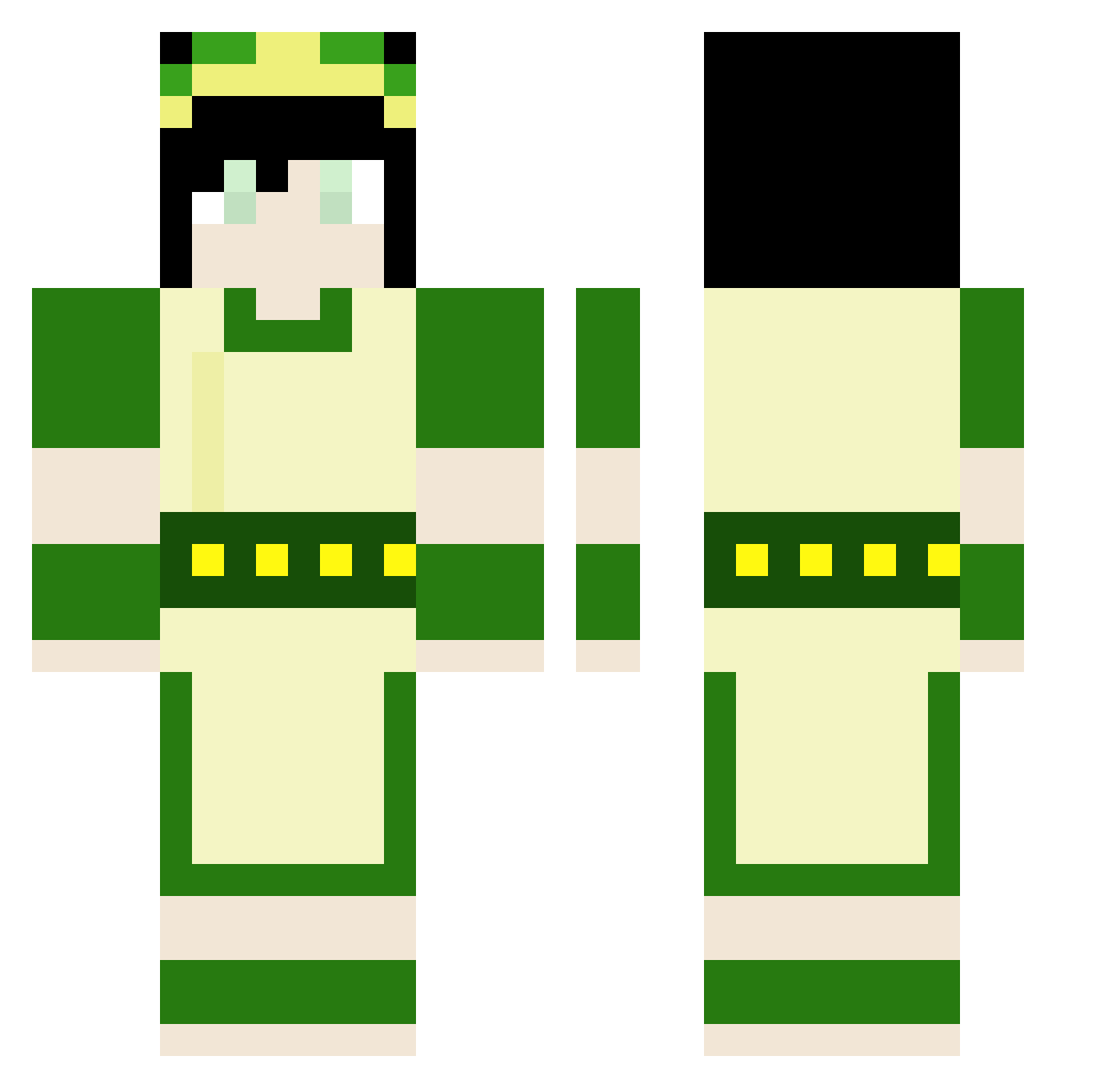 NayBugg Minecraft skin, front and back view