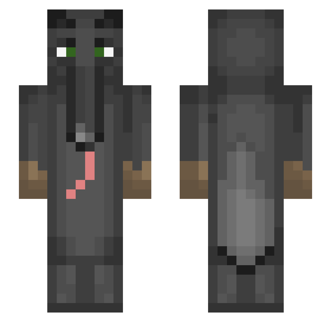 Anteater_Hi Minecraft skin, front and back view