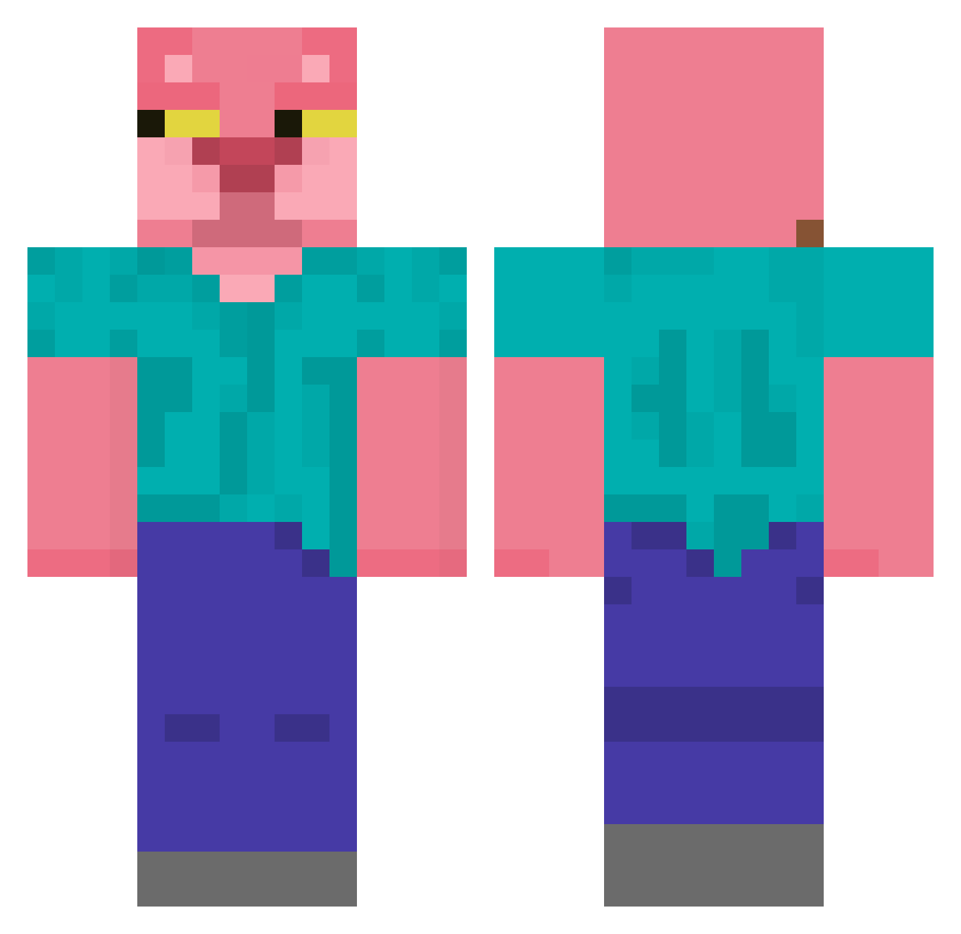 SorryYo Minecraft skin, front and back view