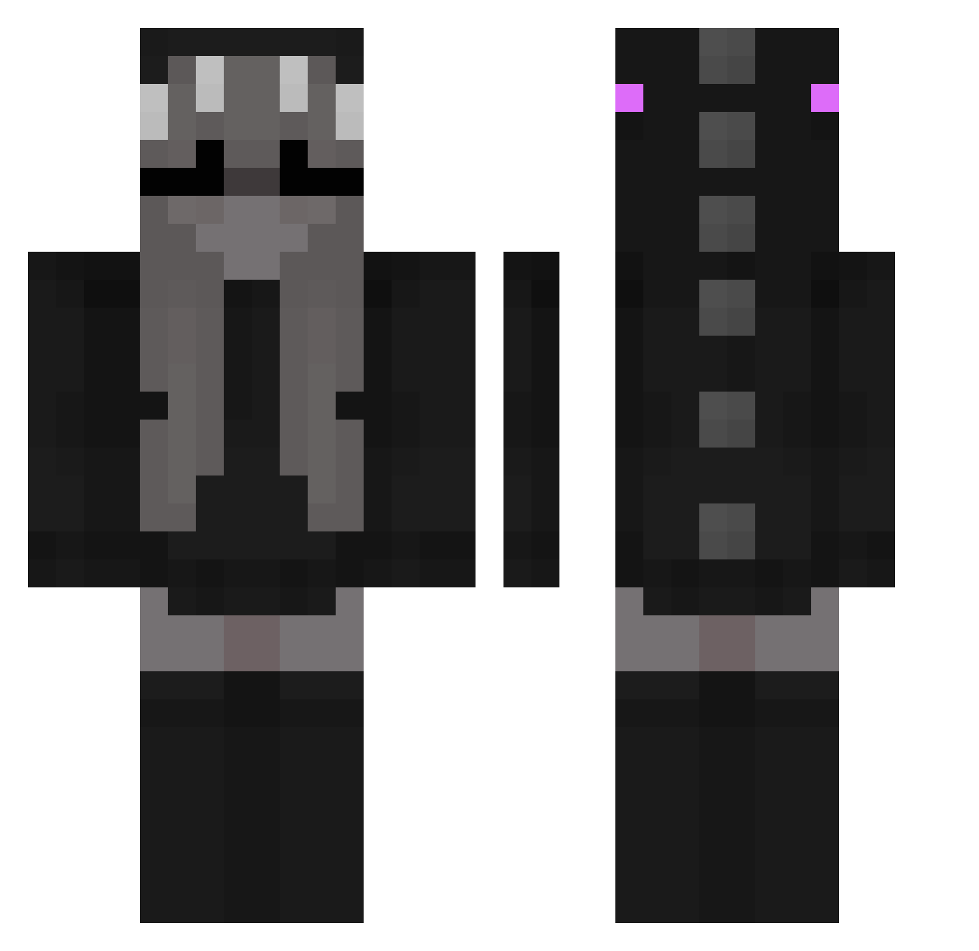 HarryTanker Minecraft skin, front and back view