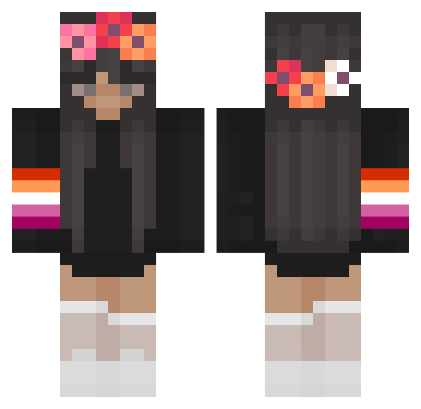 xquaixc Minecraft skin, front and back view
