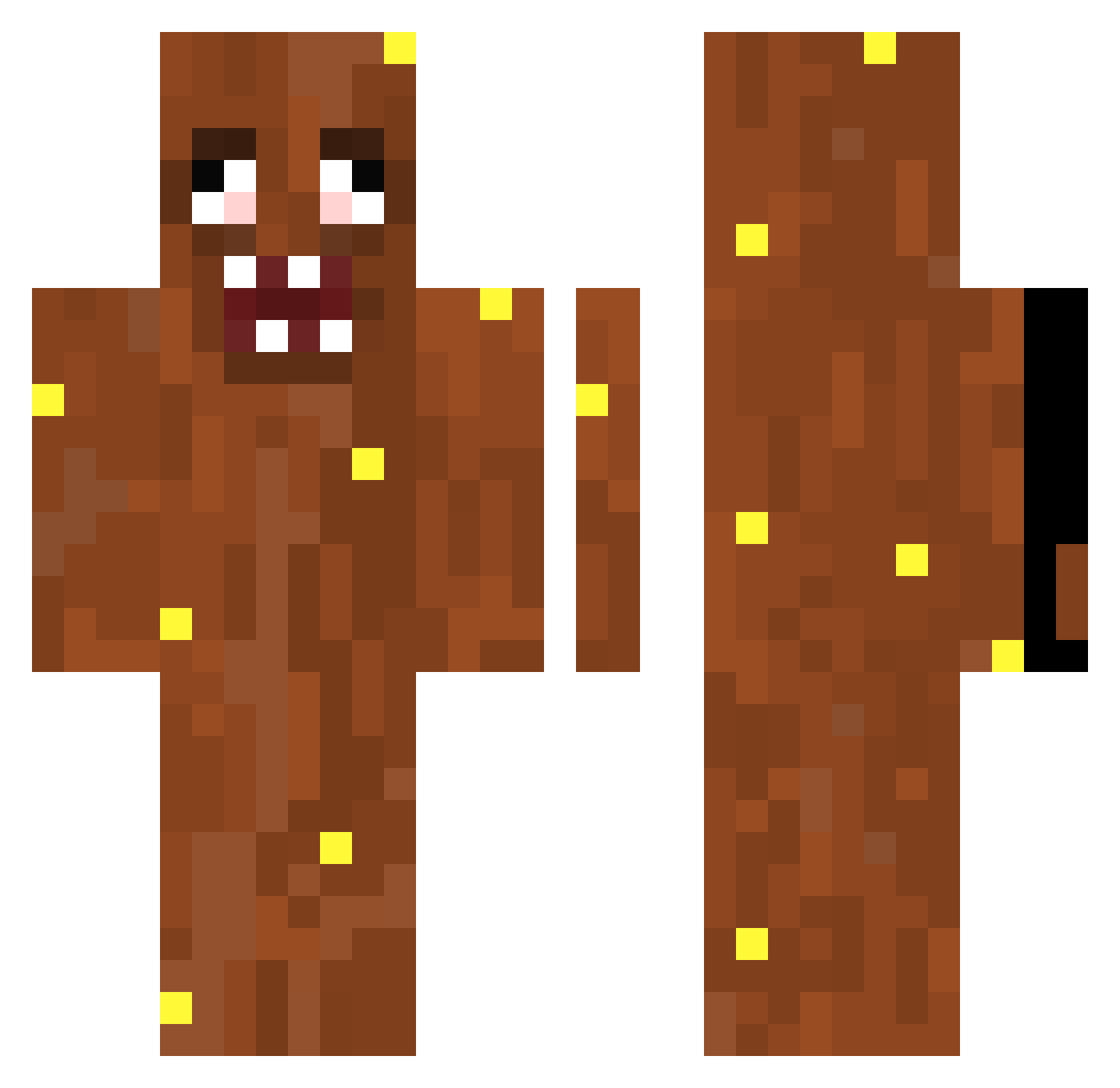 CHEGLEBABA Minecraft skin, front and back view