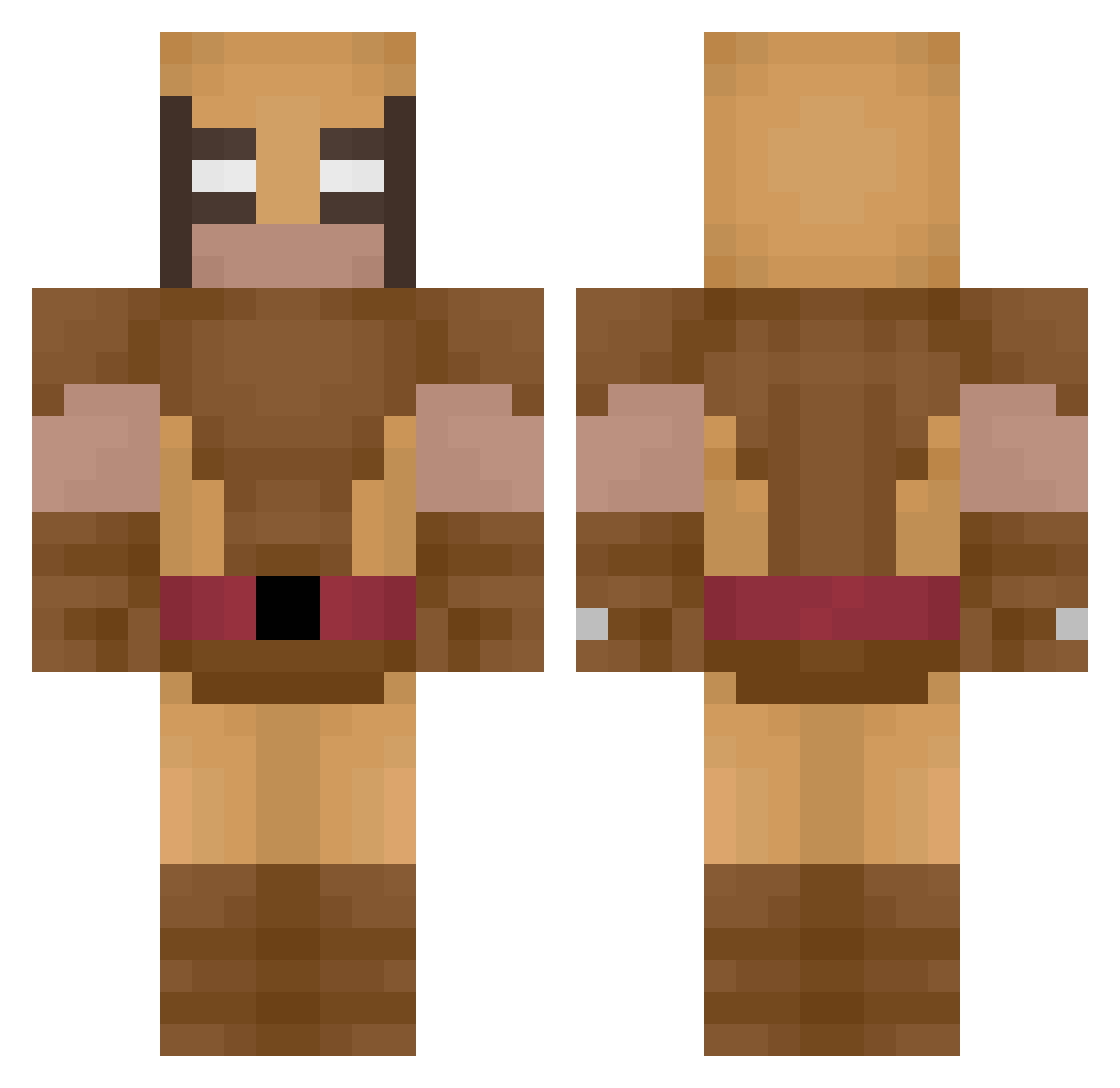 blorgins Minecraft skin, front and back view