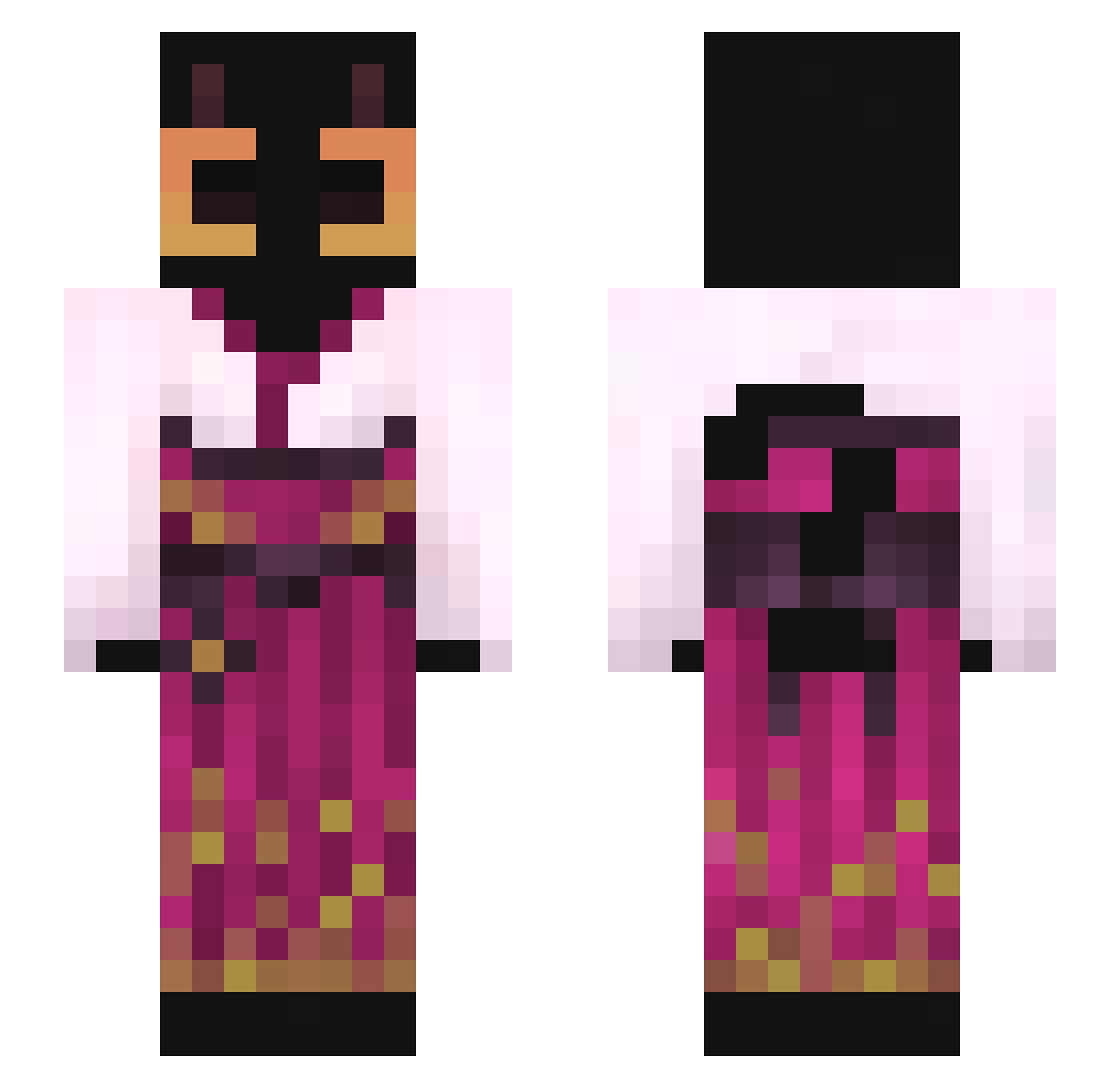 meowunderscore Minecraft skin, front and back view