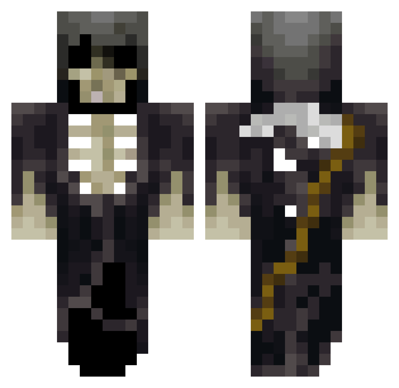 dikiy_enot Minecraft skin, front and back view