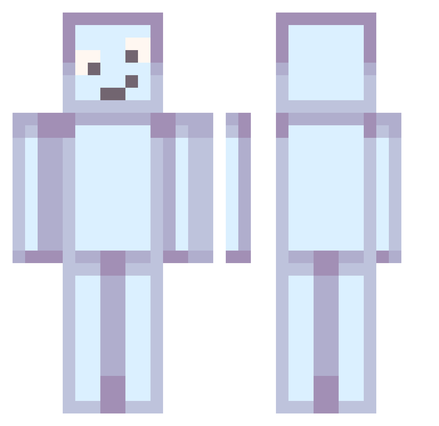 k3nzor Minecraft skin, front and back view