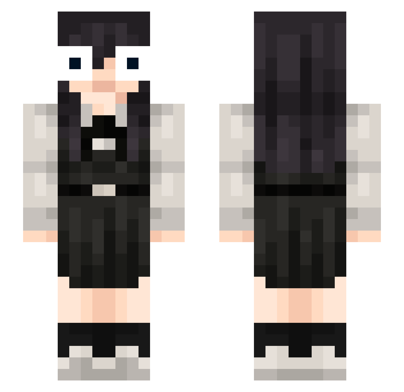 Spofuuu Minecraft skin, front and back view
