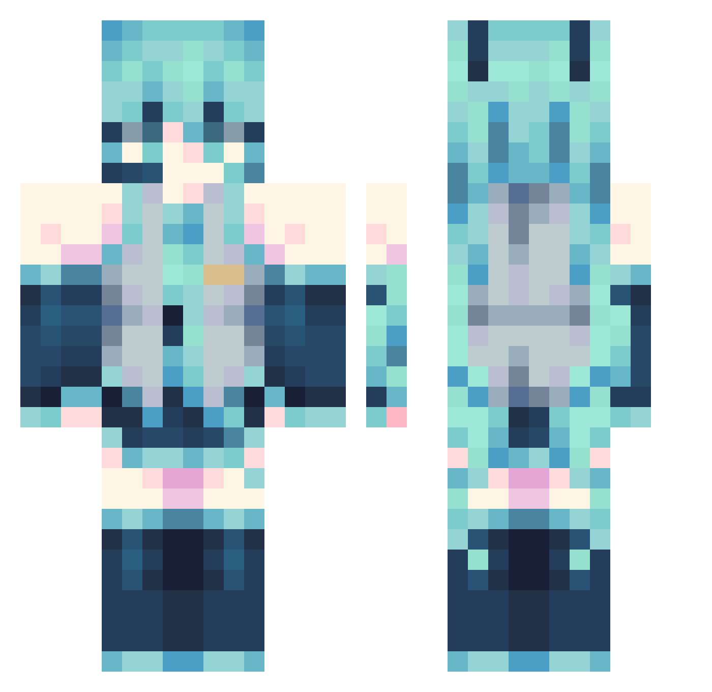 Beret Minecraft skin, front and back view