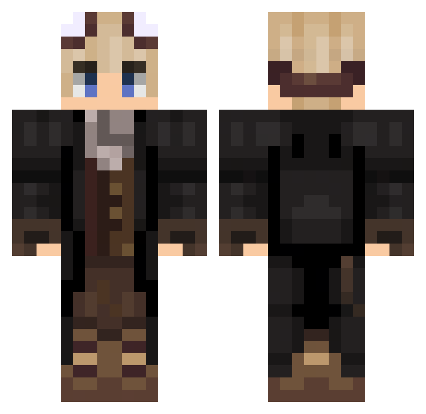 Freehoodini Minecraft skin, front and back view