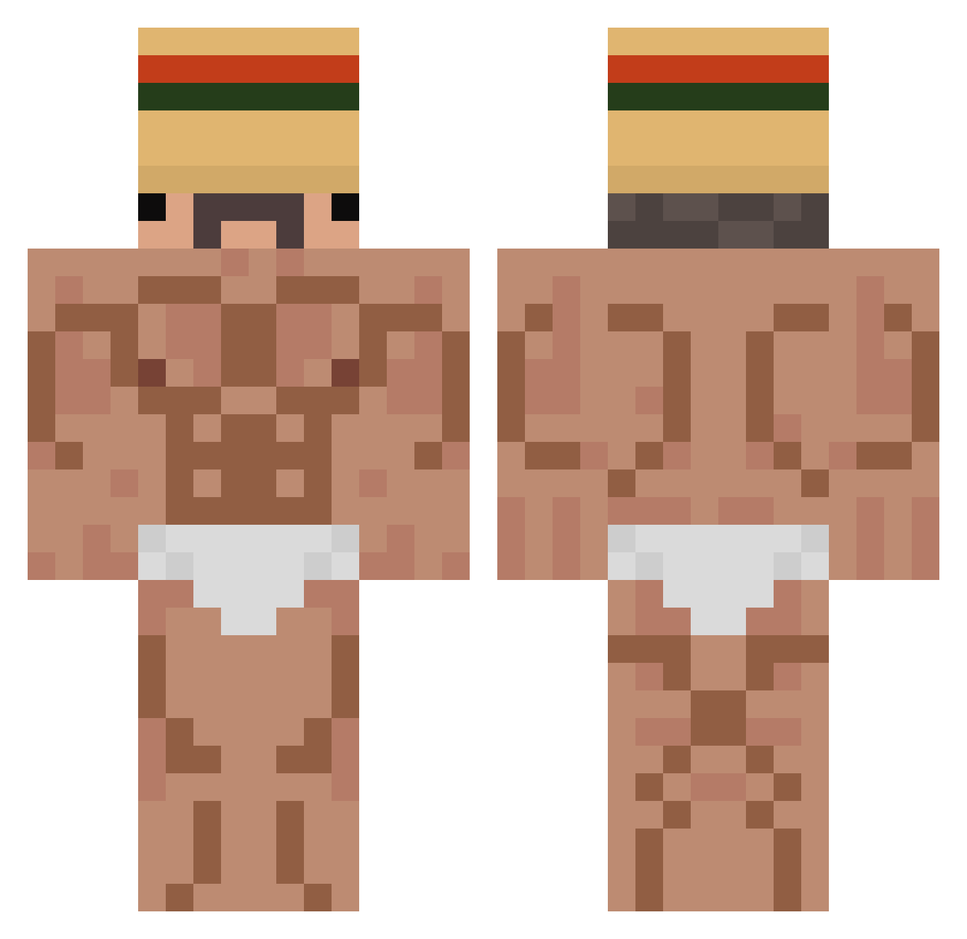 StankyWaifuu Minecraft skin, front and back view