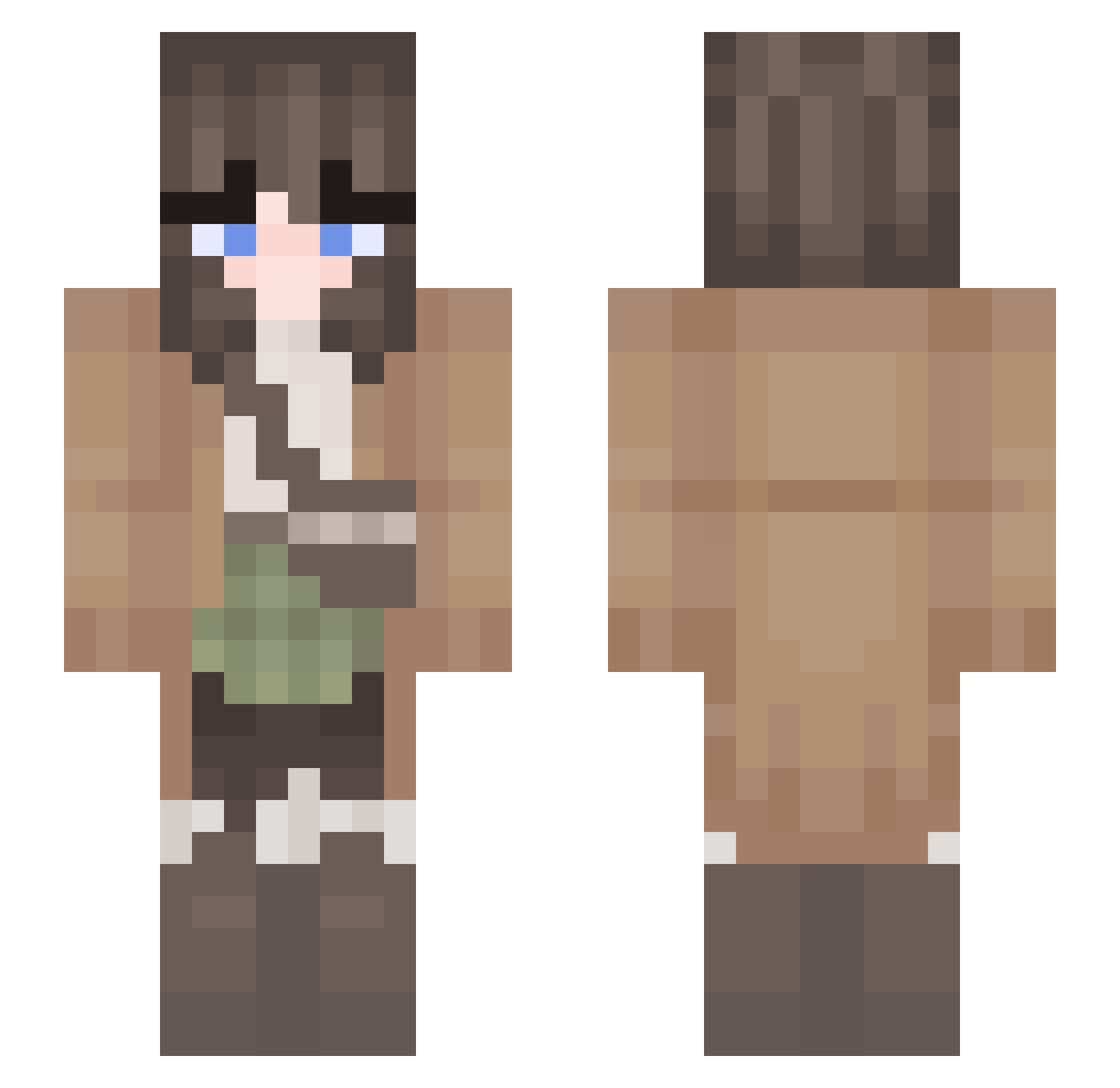 EvieInnit Minecraft skin, front and back view