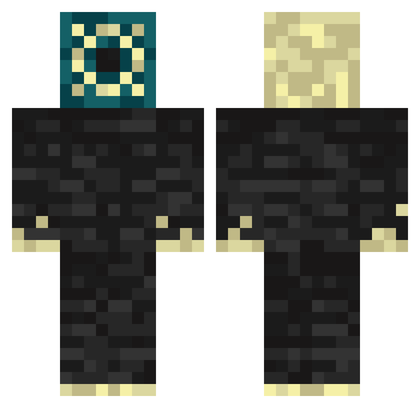 Irony Minecraft skin, front and back view