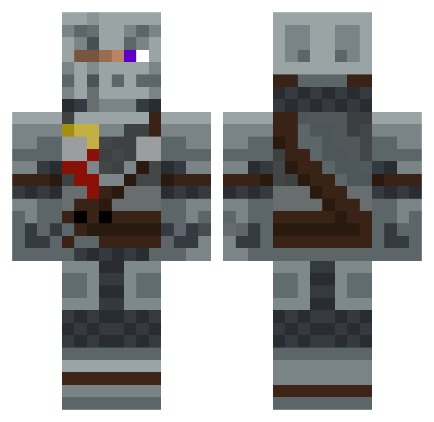 trustedviolence Minecraft skin, front and back view