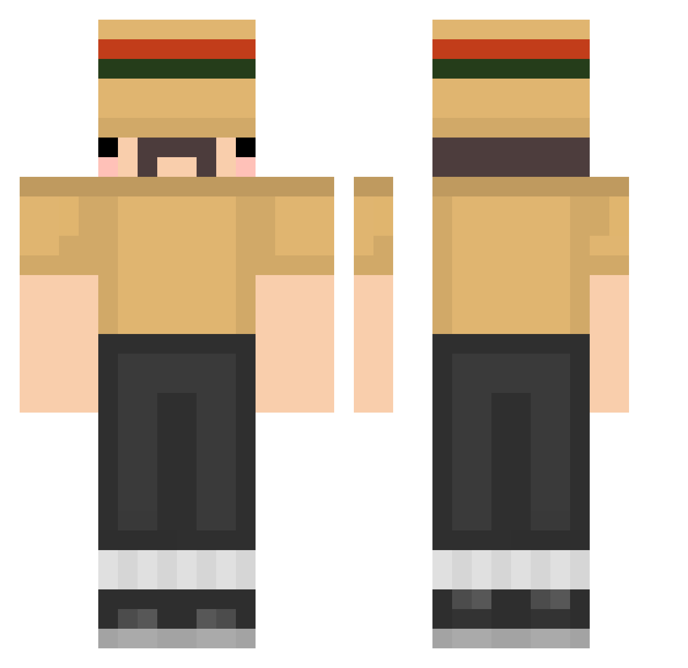 Ralltmr Minecraft skin, front and back view