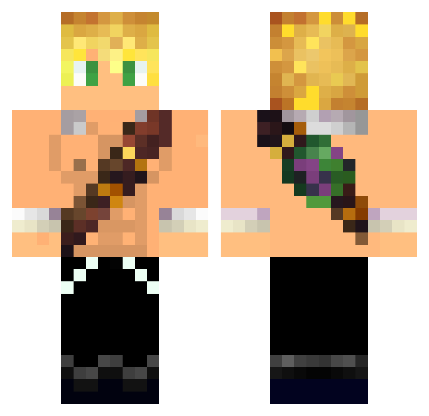 CzkGOD Minecraft skin, front and back view