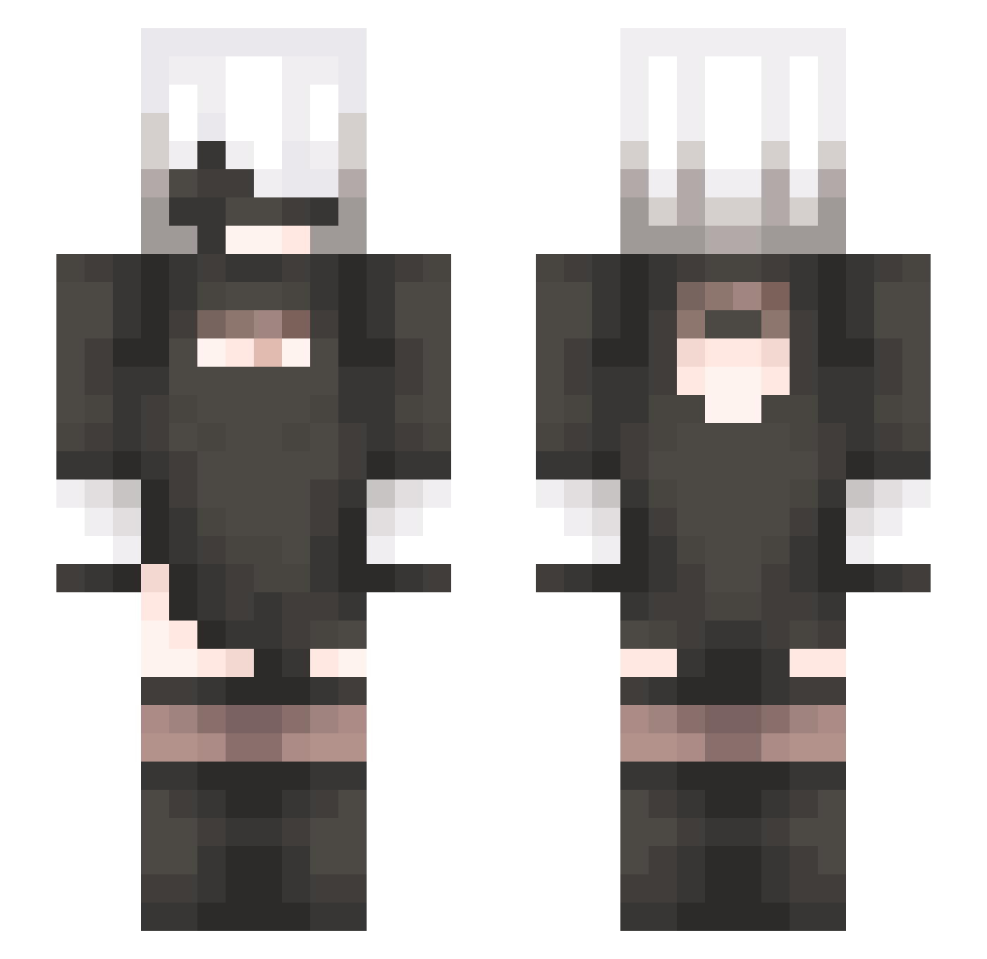 Viranje Minecraft skin, front and back view