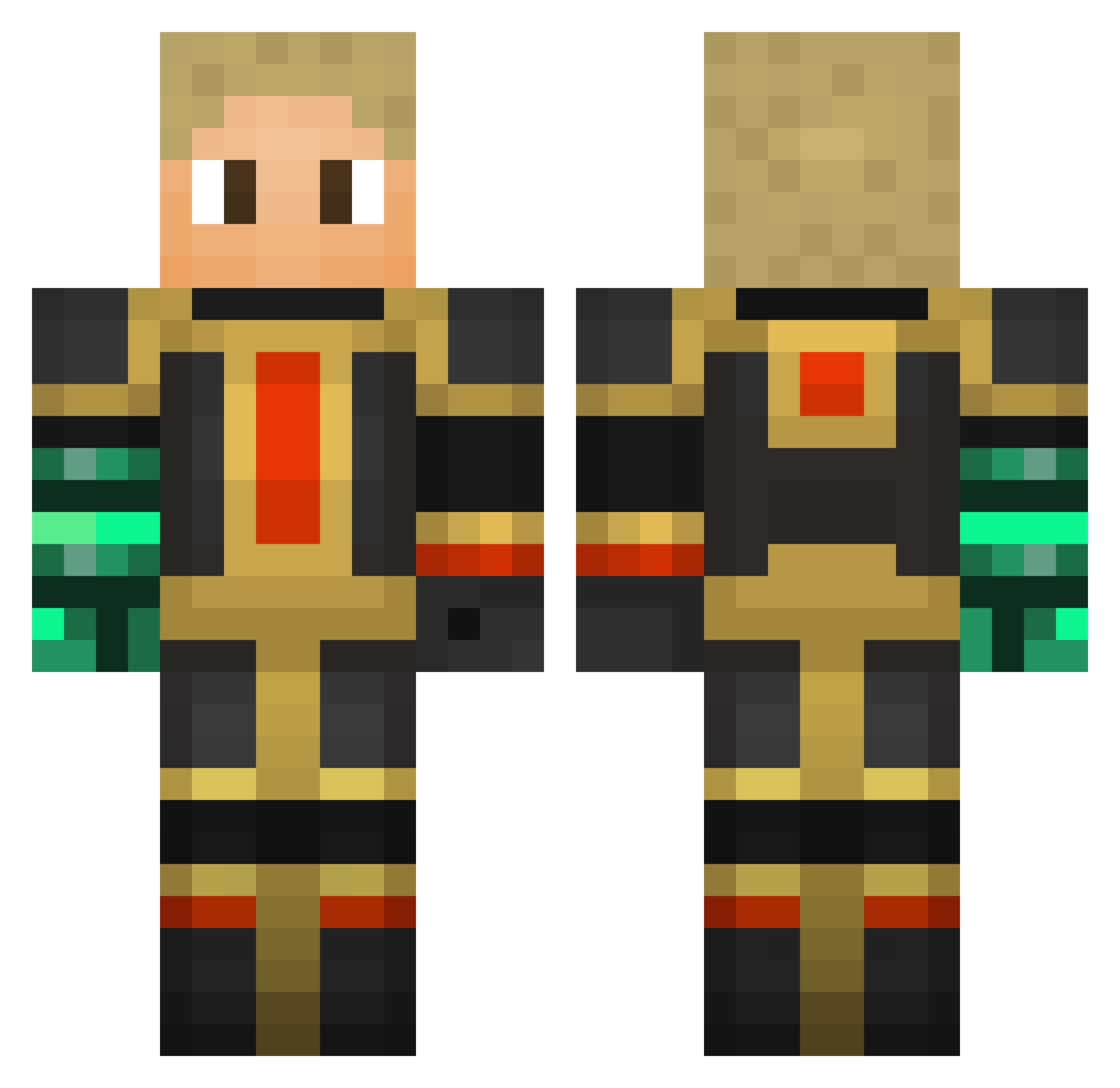 THE_LDG Minecraft skin, front and back view