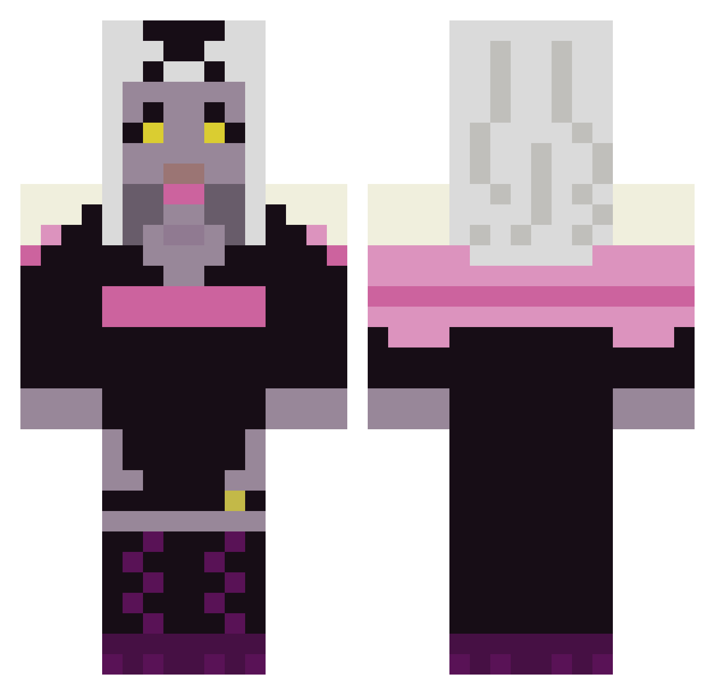 kumogorogoro Minecraft skin, front and back view