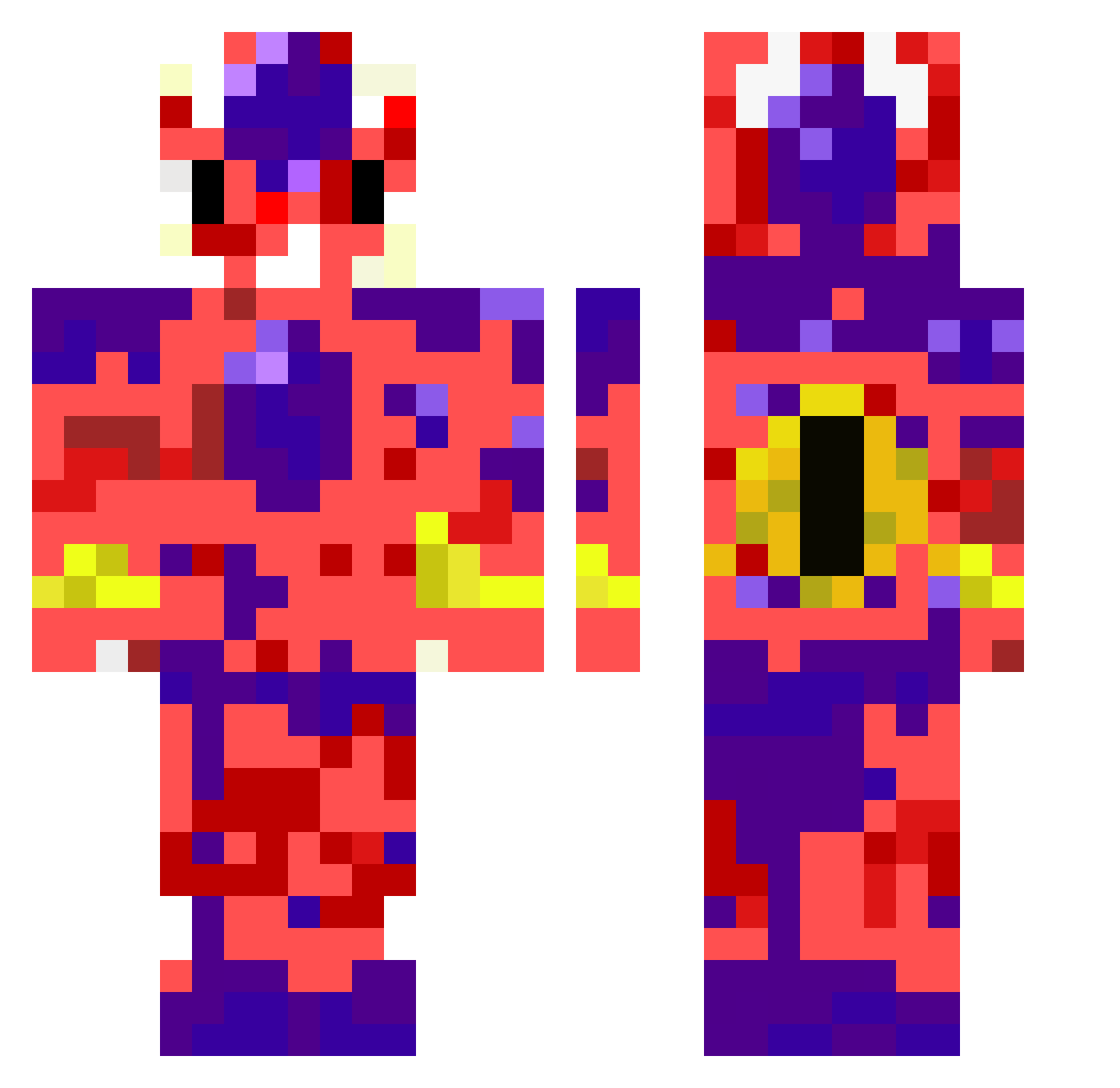 ProfessorMagie Minecraft skin, front and back view