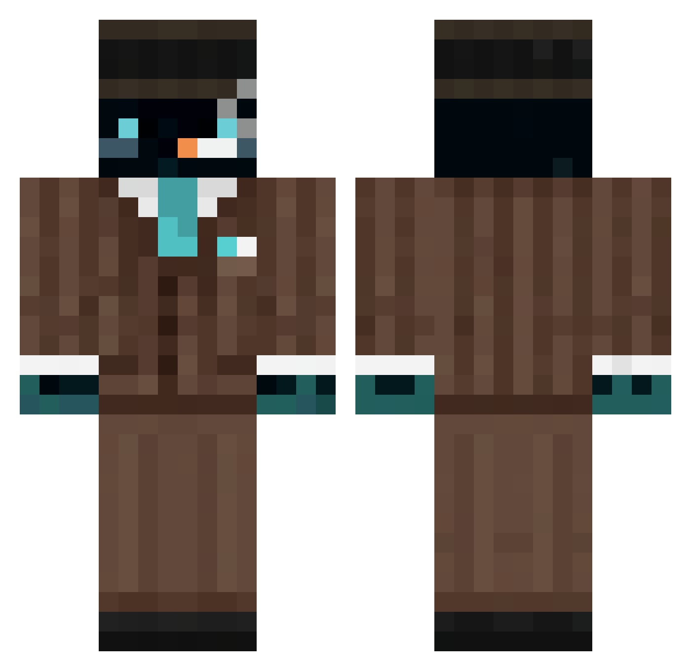 Enchantedmatt Minecraft skin, front and back view