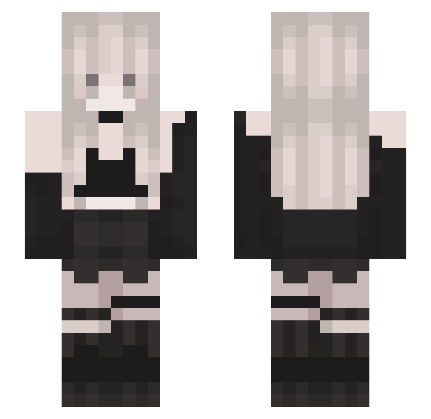 TheMemezMimi Minecraft skin, front and back view