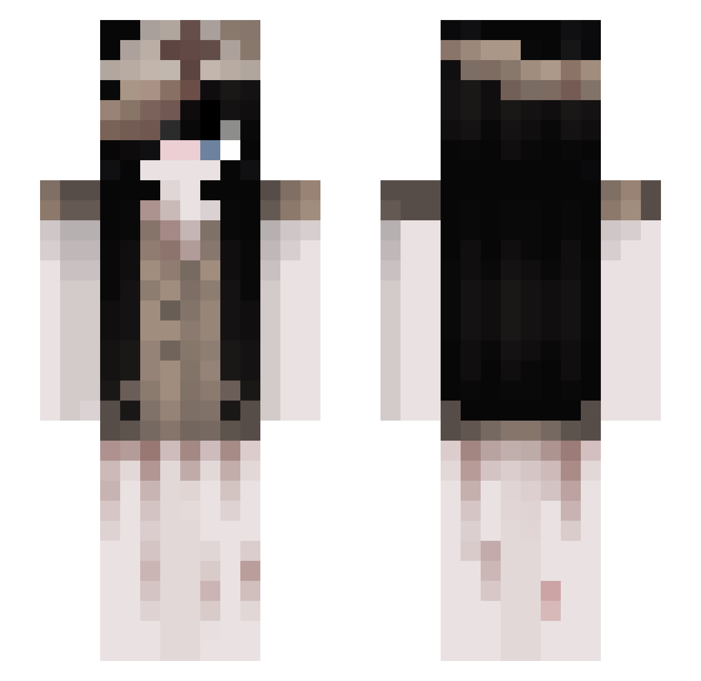 Ozioasecas Minecraft skin, front and back view