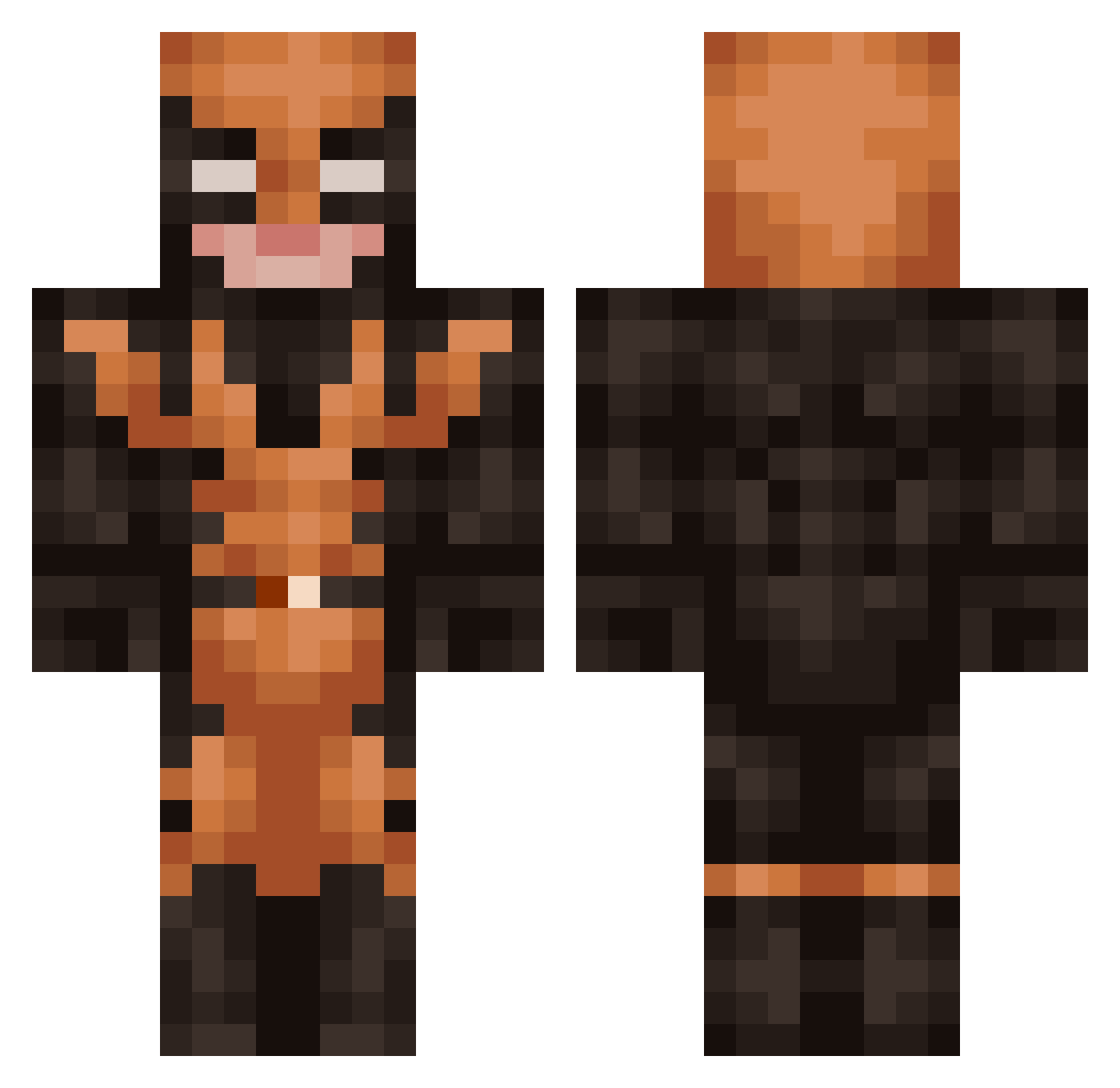 NormalScissors Minecraft skin, front and back view