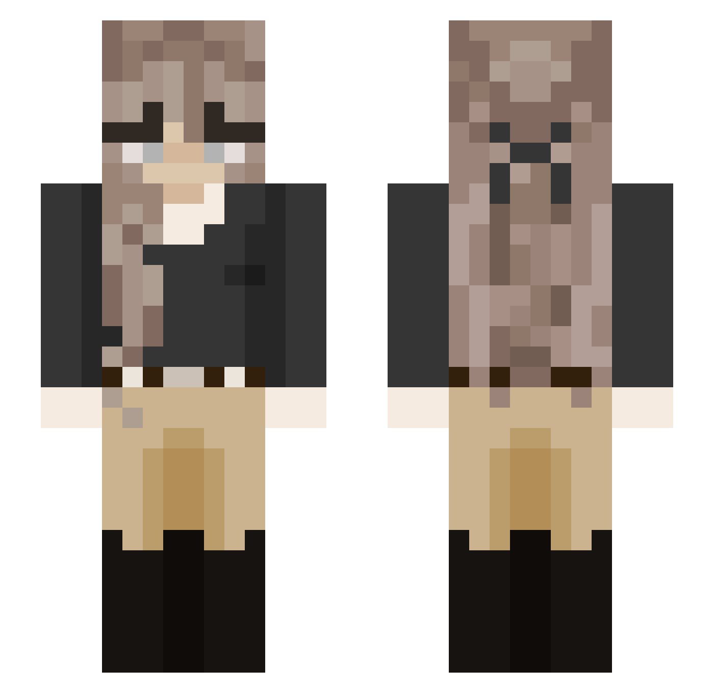 foot919 Minecraft skin, front and back view