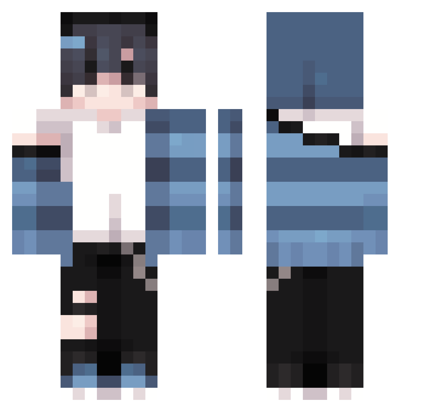 the_SoupSoup Minecraft skin, front and back view