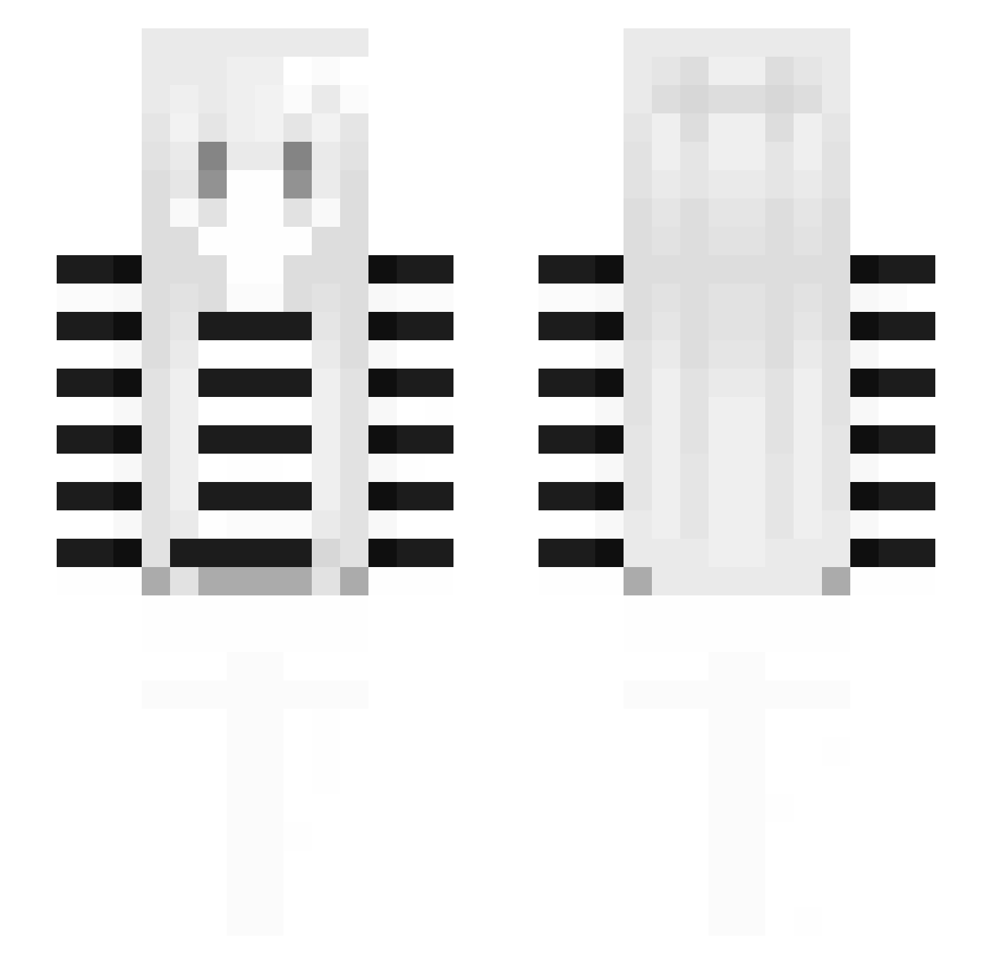 lost38 Minecraft skin, front and back view